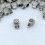 Pineapple Metal Beads 11mm Silver Tone Large Hole 100pcs 2