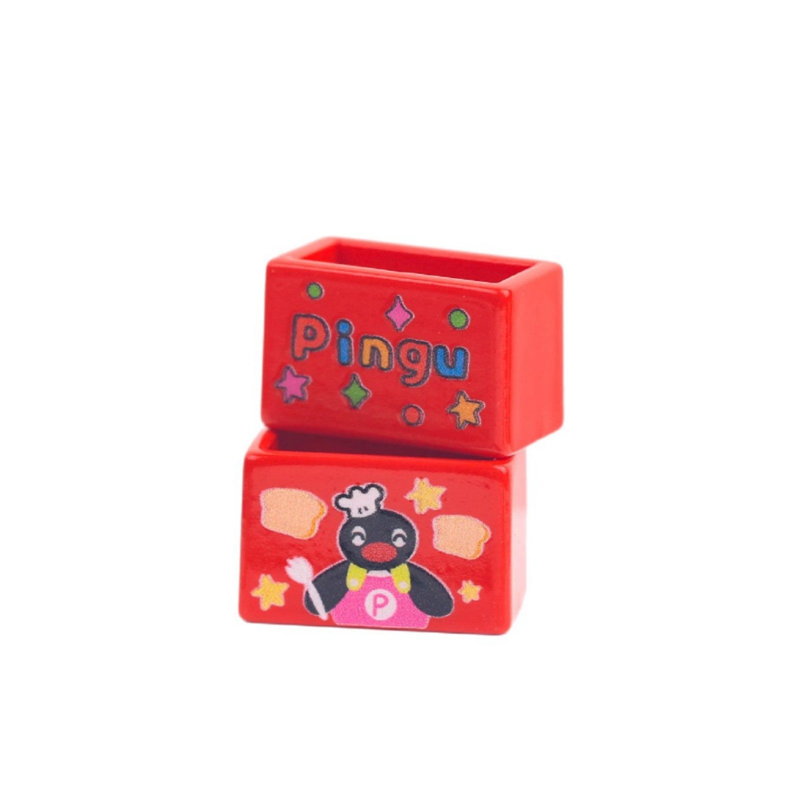 Cartoon Cook Pingu Acrylic Square Beads 20mm Printed 10pcs 5