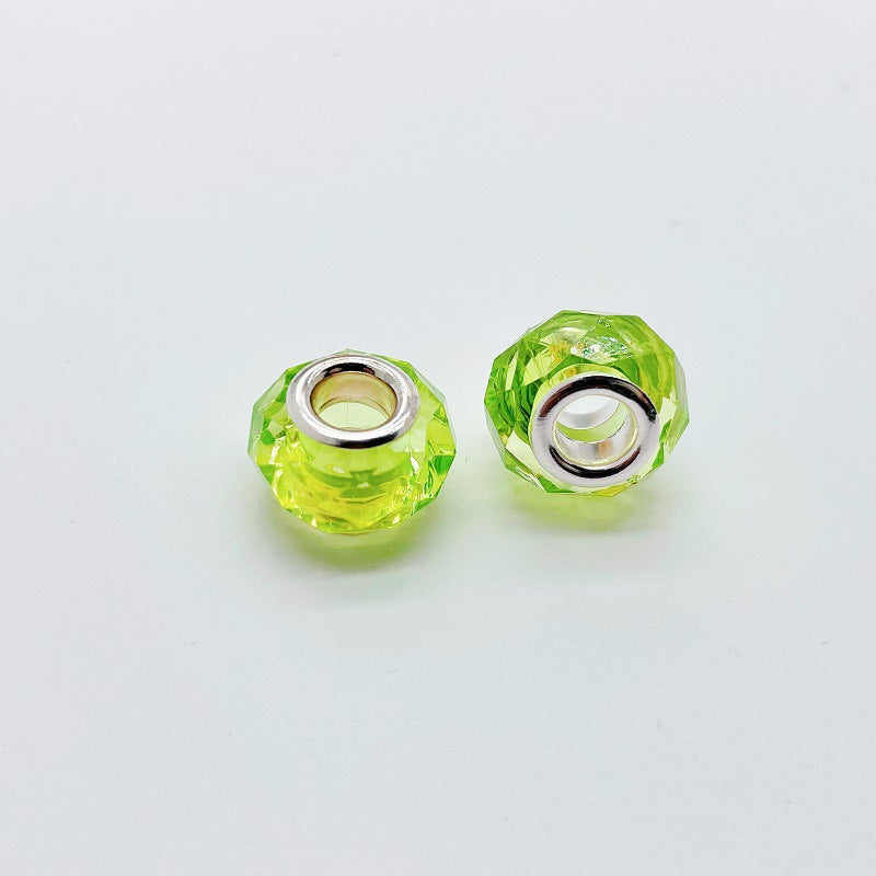 Acrylic Faceted Spacer Beads 14mm Transparent Large Hole 50pcs 12