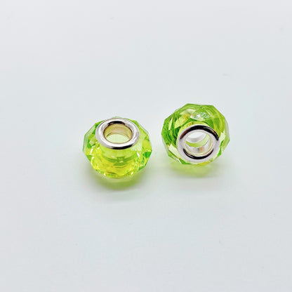 Acrylic Faceted Spacer Beads 14mm Transparent Large Hole 50pcs 12