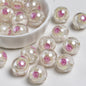 Clear Glazed Rose Resin Beads 16mm Round Decorative 10pcs 14