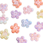 Plating Irregular Five-petal Flower Acrylic Beads 17mm Clear 20pcs 5