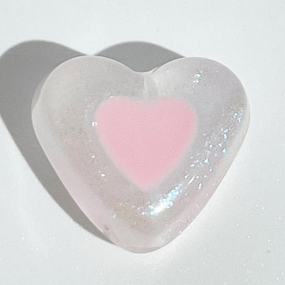 Glow Heart Acrylic Beads 15mm Two-Color Glow In The Dark 50pcs 6