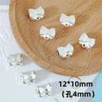 Bow Metal Beads 12mm Alloy Bow-Shaped with 4mm Hole 40pcs 6