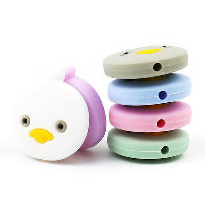 Silicone Focal Beads Duck Smiling Face Pastel Colors 20pcs 2