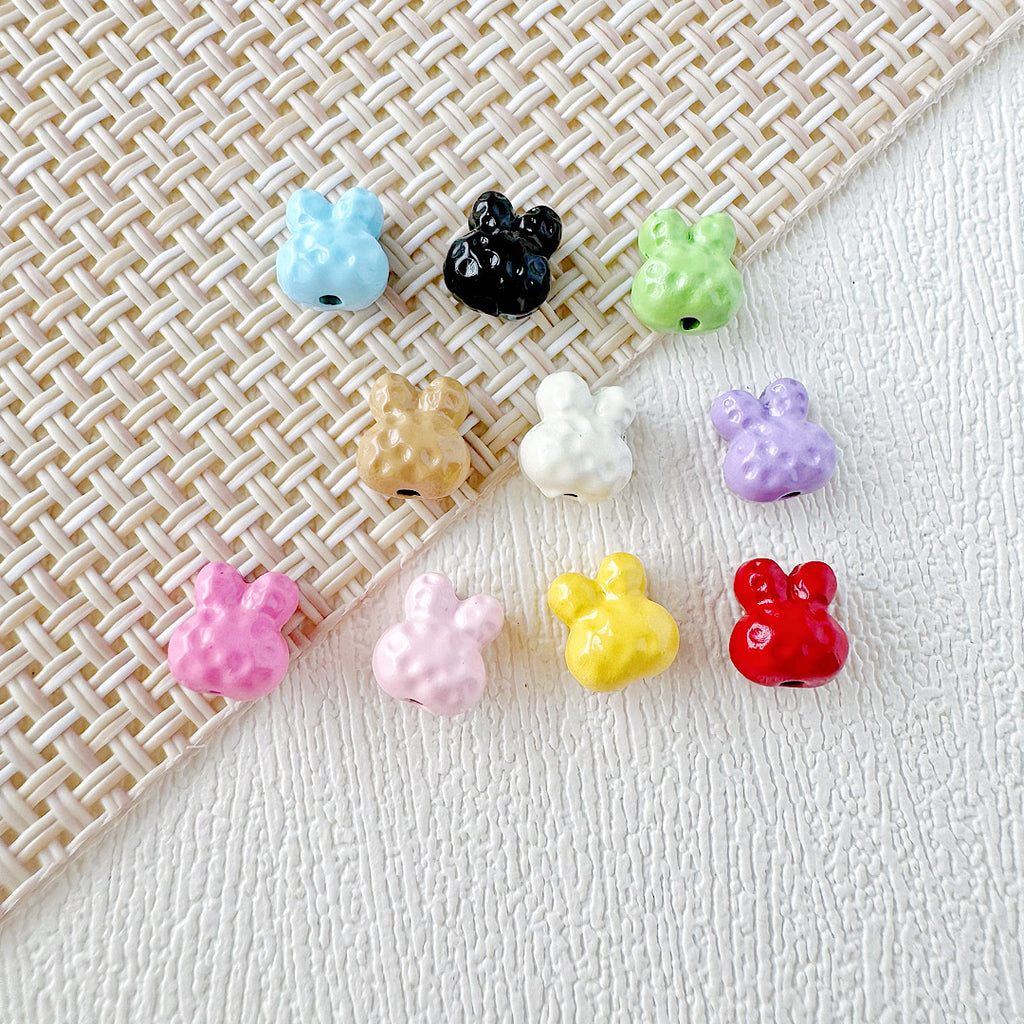 Rabbit Metal Beads 7mm Baking Painted Granular Alloy 30pcs