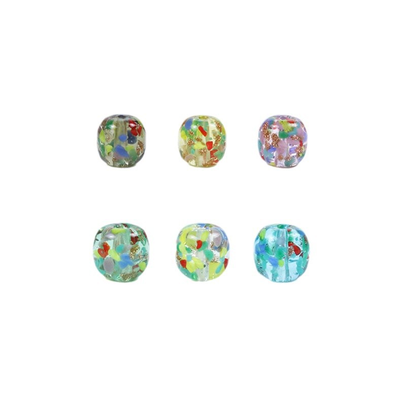 Lampwork Glass Beads Round 11mm Colorful Floral Filled 20pcs 2