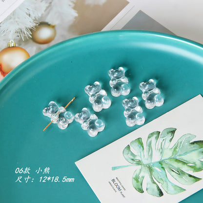 Transparent Butterfly Flower Star Acrylic Beads Single Piece Summer Series 11