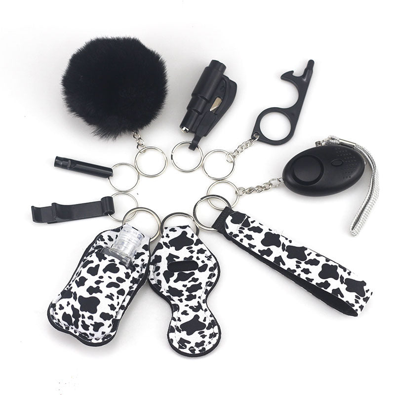 Self Defense Alarm Pompom Keychain Outdoor Safety 10 Pack 40