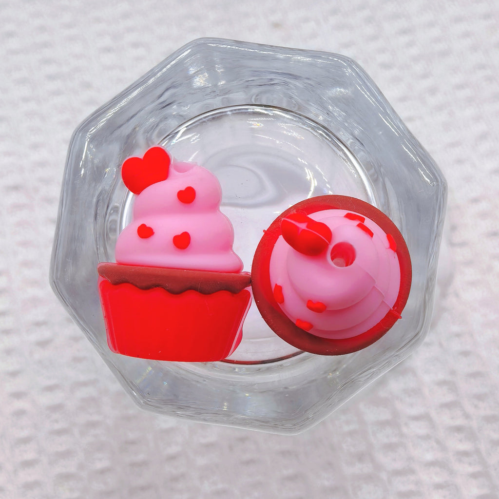 Silicone 3D Focal Beads Valentine Cake Hearts Layered Liner 20Pcs 6