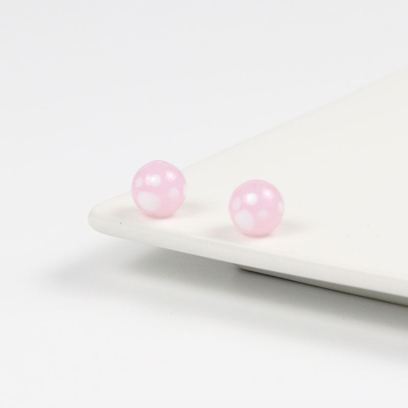Lampwork Glass Beads Round 10mm Kitten Paws Pattern Glossy 50pcs 11