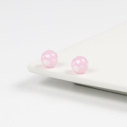 Lampwork Glass Beads Round 10mm Kitten Paws Pattern Glossy 50pcs 11