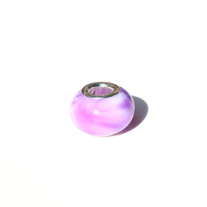 Blooming Color Marble Resin Spacer Beads 14mm Glossy Metal-Lined Hole 100pcs 8