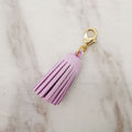 Mini Chunky Tassel Keychain PU Leather with Metal Clasp 8pcs 6