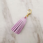 Mini Chunky Tassel Keychain PU Leather with Metal Clasp 8pcs 6