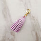 Mini Chunky Tassel Keychain PU Leather with Metal Clasp 8pcs 6
