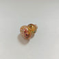 Vintage Lampwork Gourd Glass Beads 16x20mm Confetti Phoenix Tail 10pcs 4