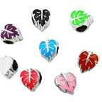 Leaf Enamel CCB Plastic Beads 12mm Colorful Mixed 50pcs 5
