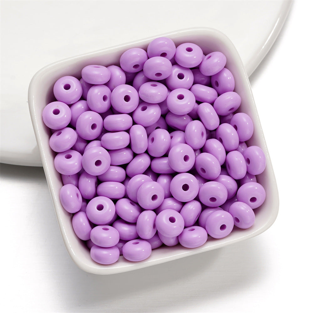 Acrylic Flat Spacer Beads 8mm Glossy Candy Color 100pcs 16