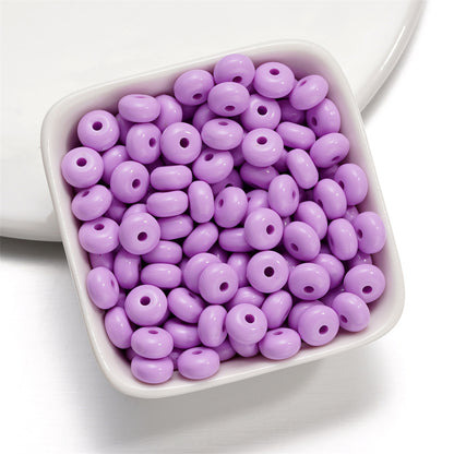 Acrylic Flat Spacer Beads 8mm Glossy Candy Color 100pcs 16