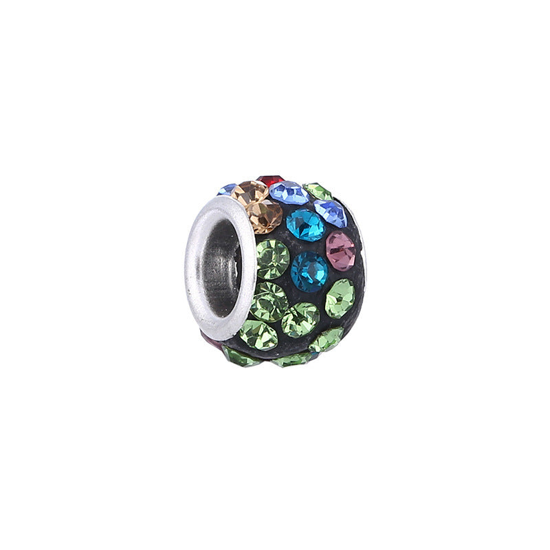Rhinestone Spacer Clay Beads 7x11mm Chunky Large Hole 100pcs 21