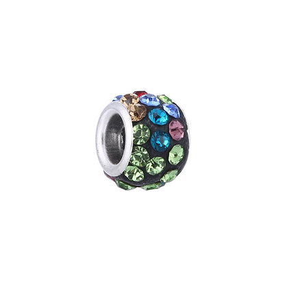 Rhinestone Spacer Clay Beads 7x11mm Chunky Large Hole 100pcs 21