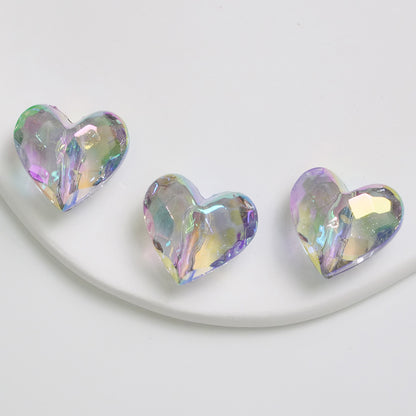 Transparent UV Plating Faceted Pentagram Love Acrylic Beads 19-20mm 50pcs 17