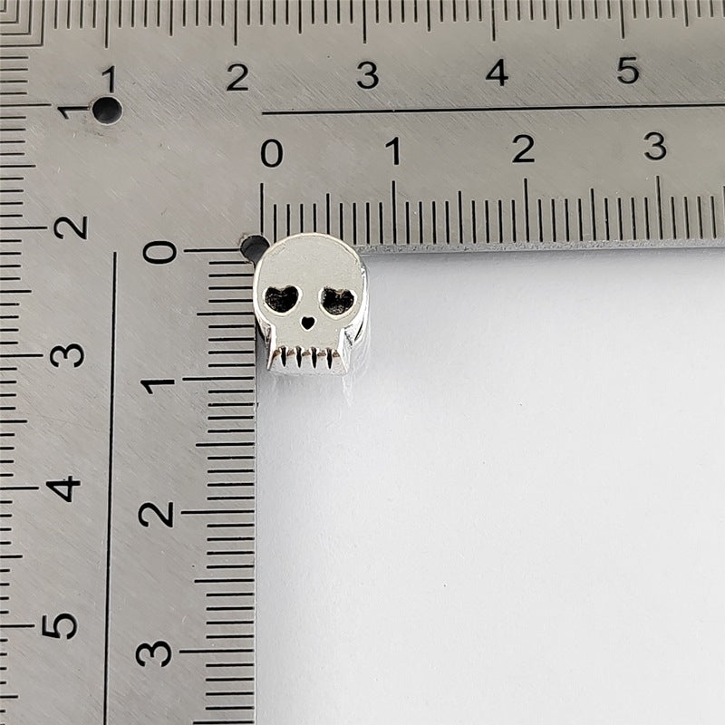 Skull Metal Beads 10mm Colorful Large Hole Zinc Alloy 50pcs 2