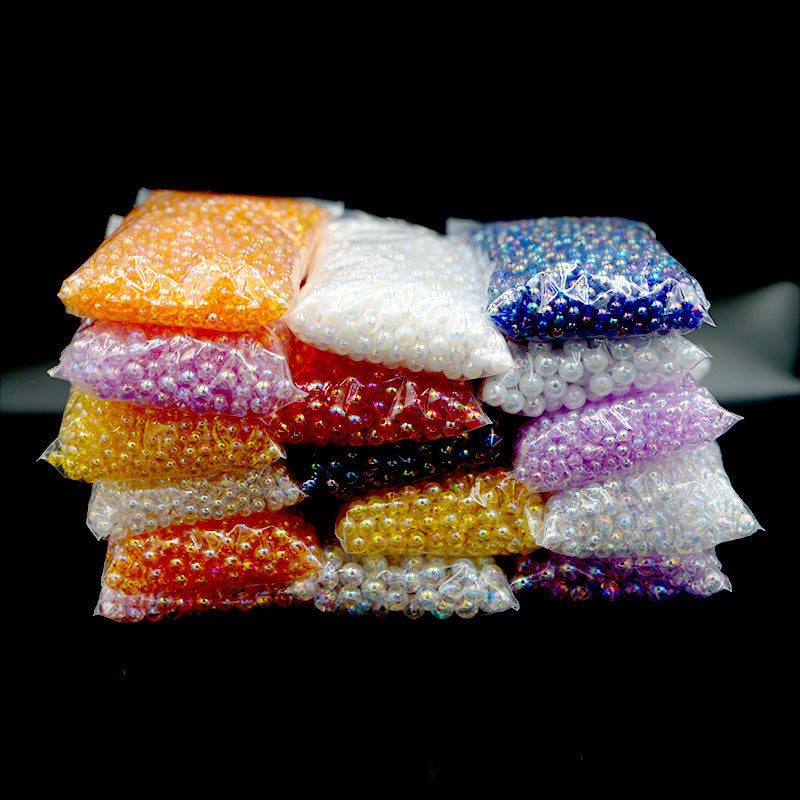 Plating Round Acrylic Beads 12mm Iridescent Transparent 550pcs 2