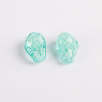 Lampwork Glass Beads Irregular Bone Shape 12mm Glow In The Dark 10pcs 12