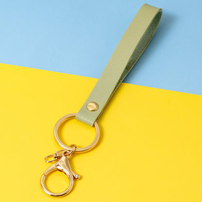 PU Leather Wristlet Keychain with Golden Clasp Multiple Colors 12