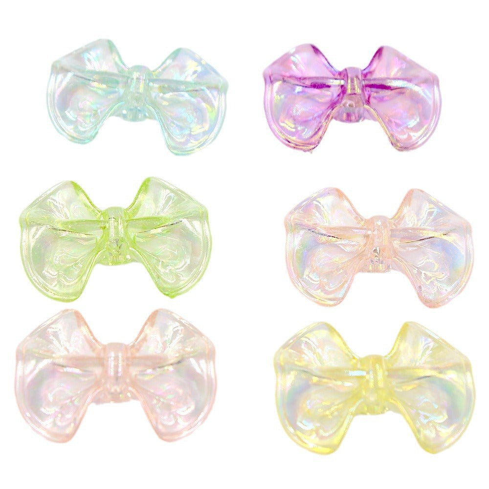 Transparent Puff Bow Acrylic Beads 14mm 25mm and 23mm 31mm Iridescent 20pcs 5