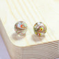 Lampwork Glass Beads Round 12/14mm Transparent Phoenix Tail Gold Foil 5pcs 8