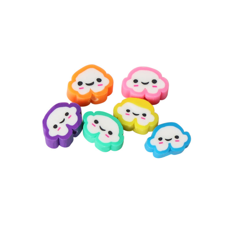 Cloud Clay Beads 10mm Colorful Pastel Smiling Faces 200pcs 4