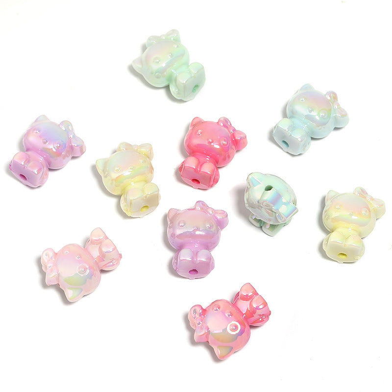 Glow KT Cat Acrylic Beads 15x20mm Pastel Luminous 50pcs 5