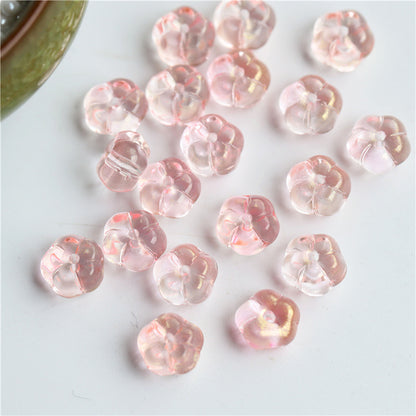 Czech Glass Beads Flat Pumpkin 9.5mm Translucent Orange 40pcs 8