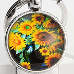 Metal Sunflower Bottle Opener Keychain Floral Design 4