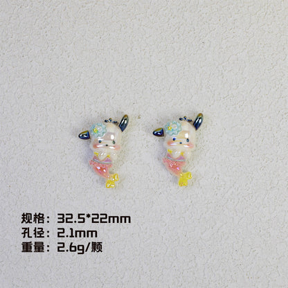 Plating Mermaid Resin Beads Whimsical Pastel Fantasy 20pcs 9