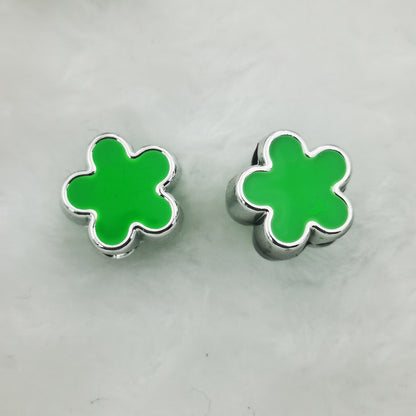 Five Petal Flower Acrylic Beads 13mm Enamel CCB Plastic 50pcs 10