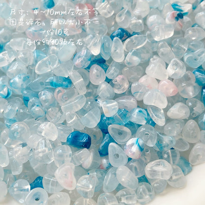 Imitation Jade Glacier Blue Acrylic Beads Smooth Nature Shapes 10g 7