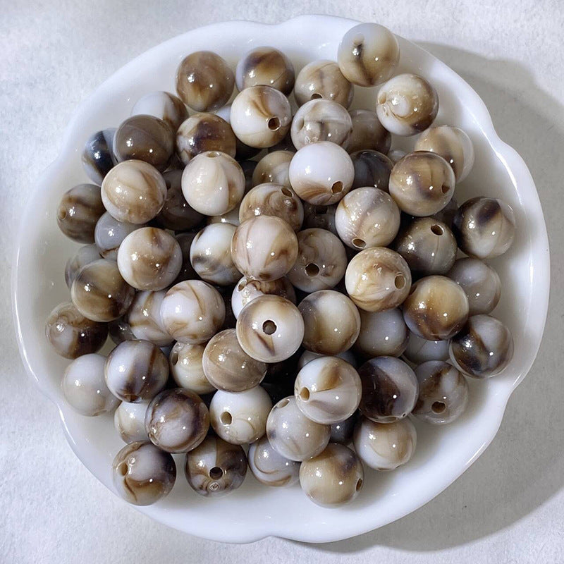 Imitation Crystal Resin Beads 10mm Round Glossy Gradient 100pcs 16
