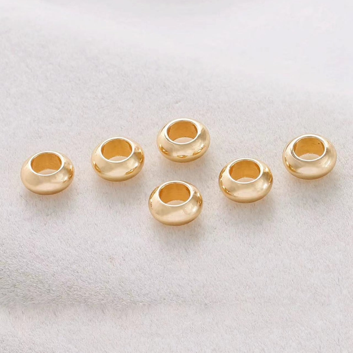 Brass Donut Spacer Beads 6/7/8mm Large Hole 50pcs