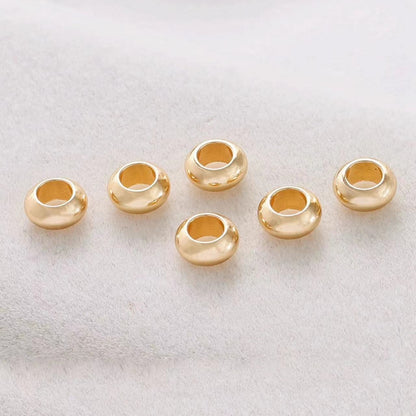 Brass Donut Spacer Beads 6/7/8mm Large Hole 50pcs