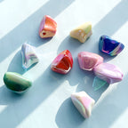 Plating Irregular Trapezoid Acrylic Beads 24mm Colorful Glossy 50pcs 4