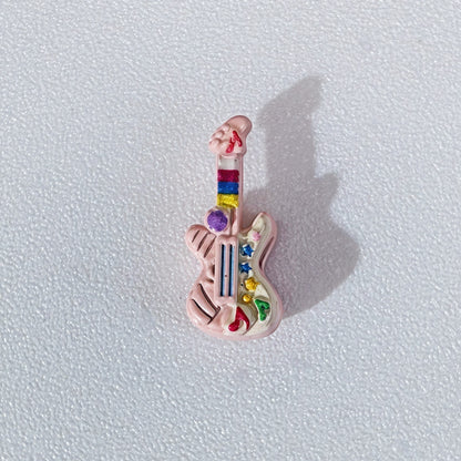 Guitar Metal Beads 17mm Punk Style 3D Enamel Alloy 10pcs 7