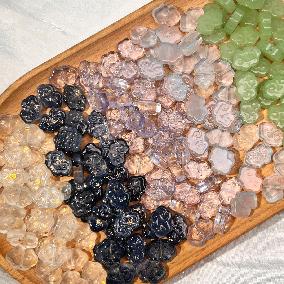 Czech Glass Beads Flower 9 13mm Imitation Jade Jelly Colors 30pcs 4