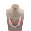 Silicone Beaded Keychain Necklace Matte Marble Hexagon Beads 6