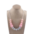 Silicone Beaded Keychain Necklace Matte Marble Hexagon Beads 6