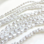 Vintage Shaped Imitation Pearl Acrylic Beads Soft White Luster 10pcs