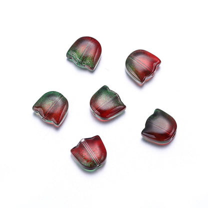 Czech Glass Beads Tulip Petals And Leaves Vintage Frosted 9mm 200pcs 13